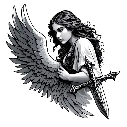 Angel Sword And Wings