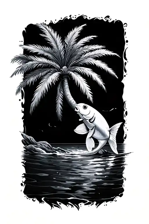 Palm Tree And Fish