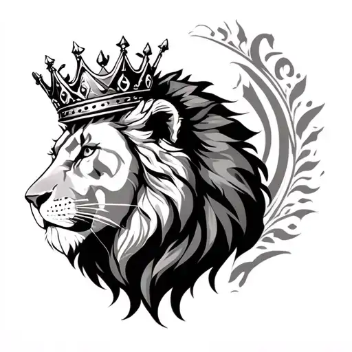 Zodiac Sign Leo And Lion Wearing A Crown