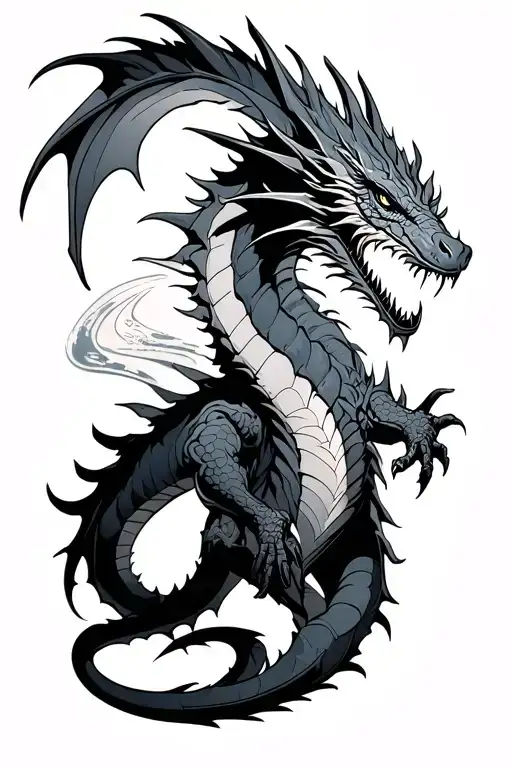 Men Forearm Tattoo Dragon Time Space Warrior