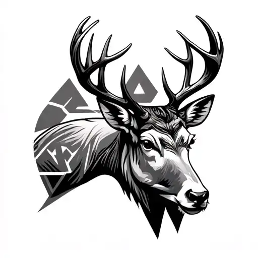 Valknut Symbol Deer