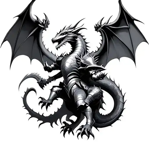 Knight Fighting A Dragon