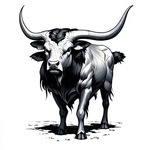 Saturn God Iron Hearted Taurus Bull Standing