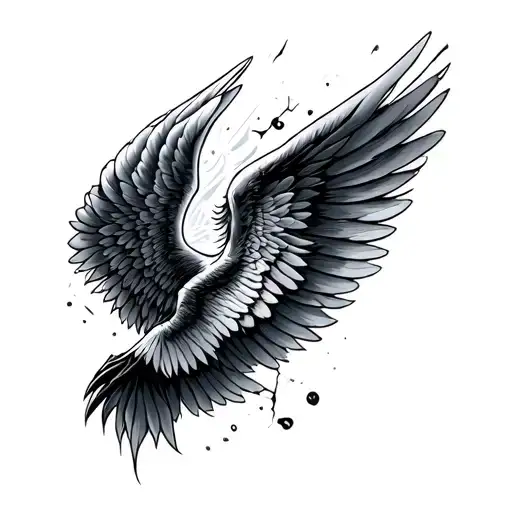 Wings Of The Right Side And On The Left Side Broken