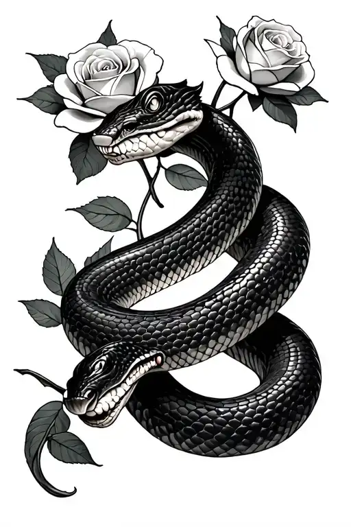 Snake With Roses