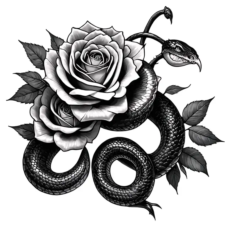 Snake With Roses