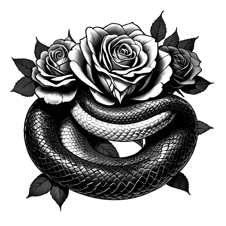 Snake With Roses