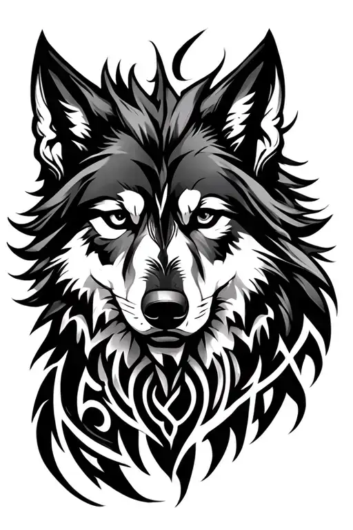 Black Wolf Celtic Viking Tribal Design