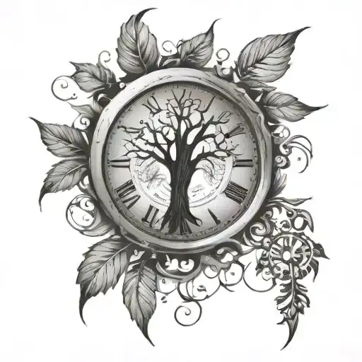 Clock With Tree Branch