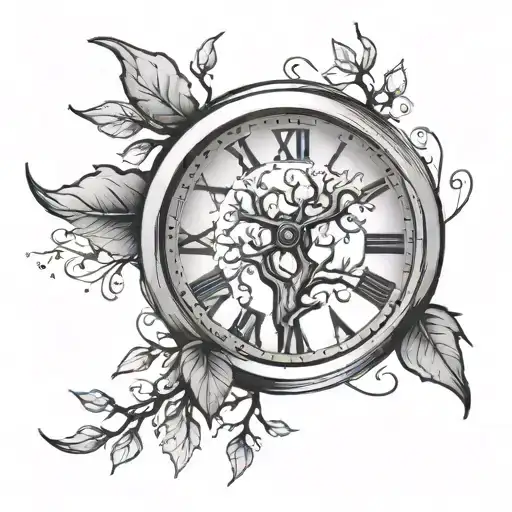 Clock With Tree Branch