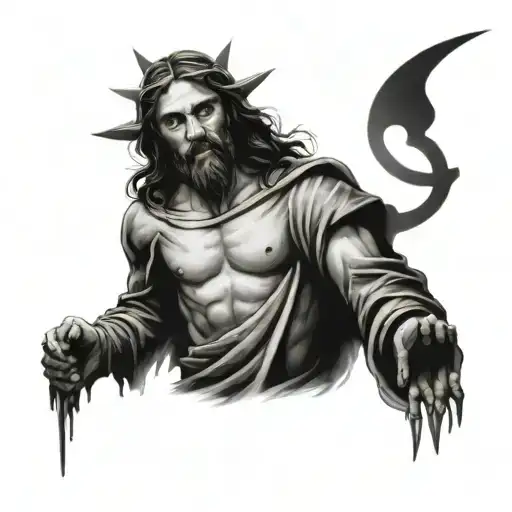 Jesus Having Fight With Demons