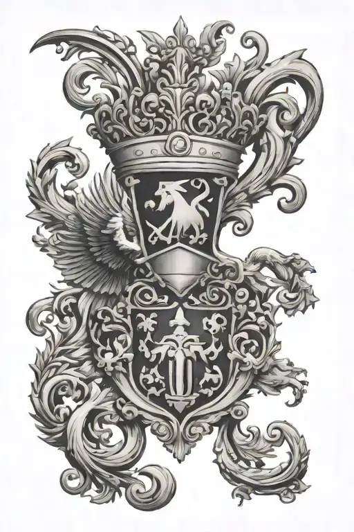 A Mystical New Orleans-inspired Family Crest Featuring Game Elements