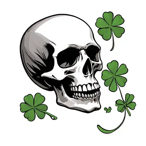Skull With Clover Leaf