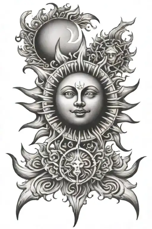 Sun With Mumber 10 In Center