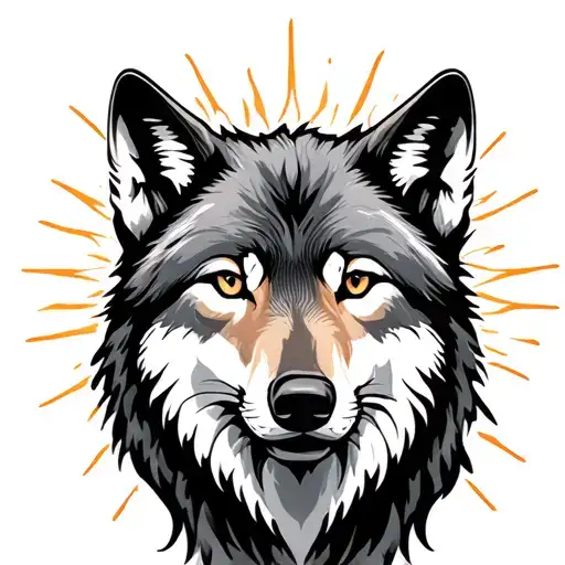 Wolf With Sun