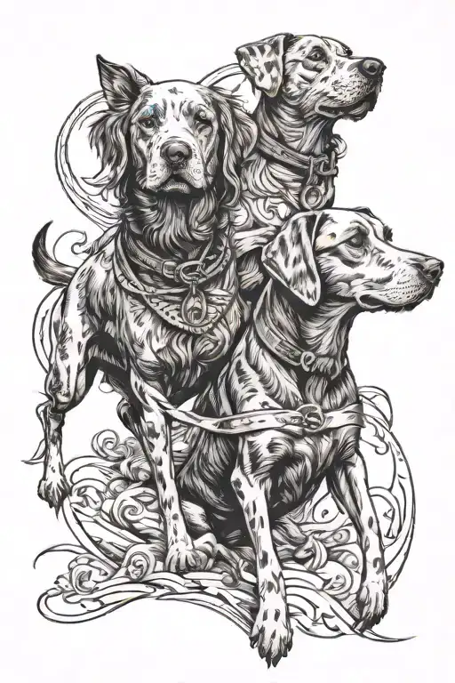 2 Dogs Following A Country Girl