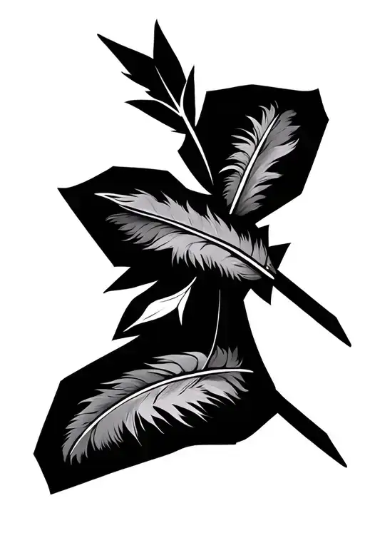 Cheroke Arrow Design Feathers Hanging