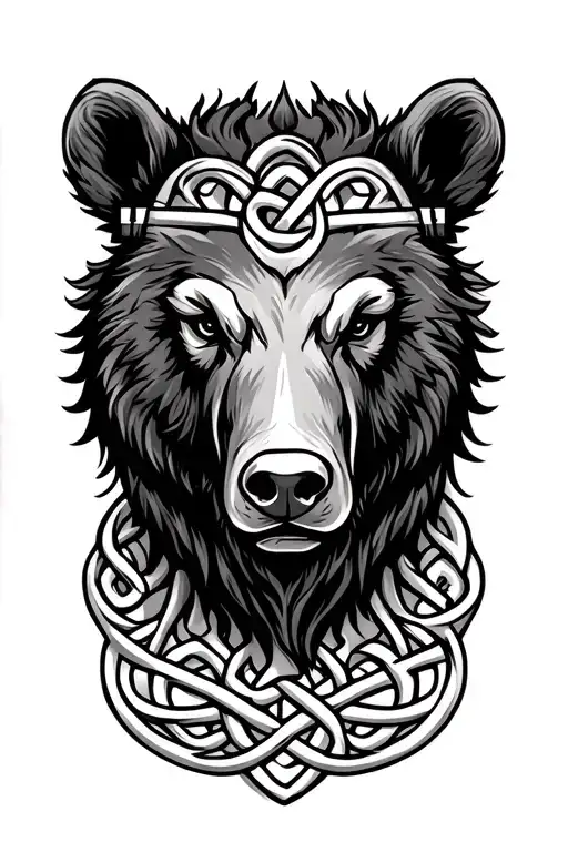 Viking Celtic Knot Bear Head
