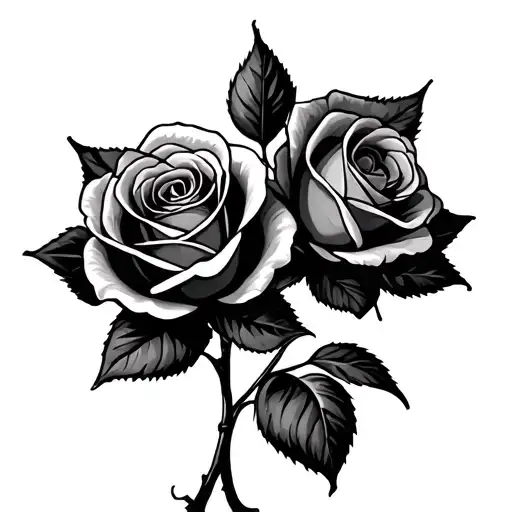 2 Roses To Represent Parents Going Into Family Tree