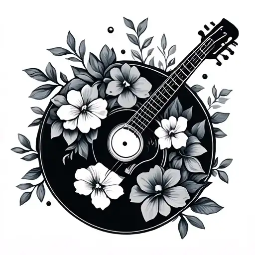 Disc Of Music With Flowers