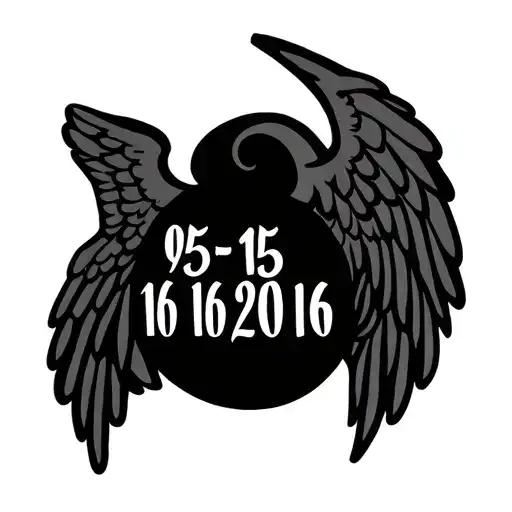 Black Fine Line With This Date 05-16-2016 Maybe Angle Wings On Each Side Has To Be Small