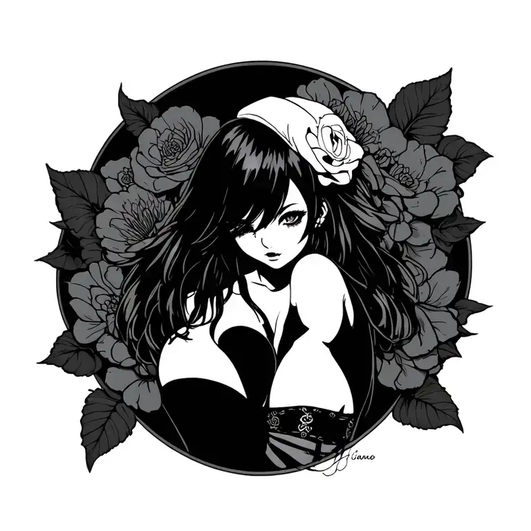 Sexy Anime Tattoo With Panty Socks