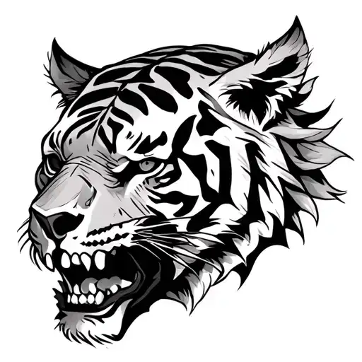 Skull Tiger Penacho De Femas