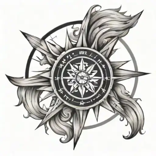 Wind Rose Vector Clock Wheel Of Fortune