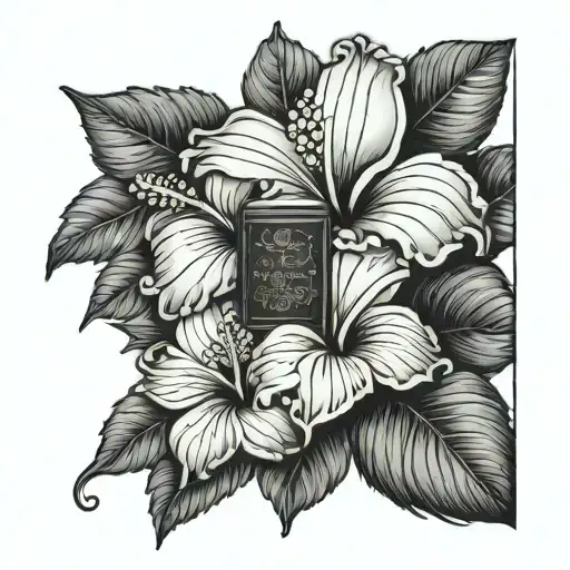 Bible Scripture Surrounded By Hibiscus Flowers