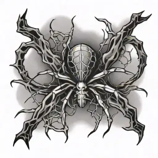 Cross And Spider In The Background