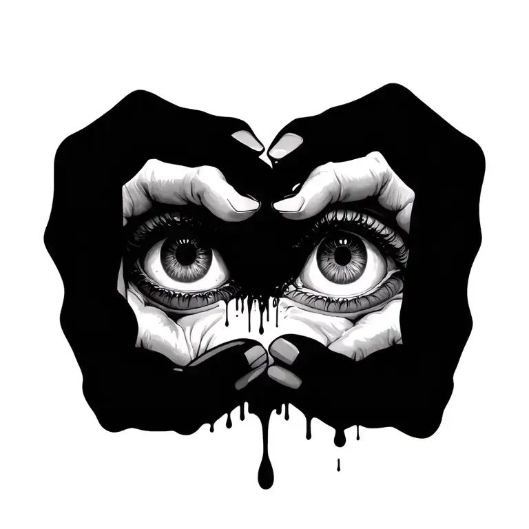Hands Holding A Bleeding Eye