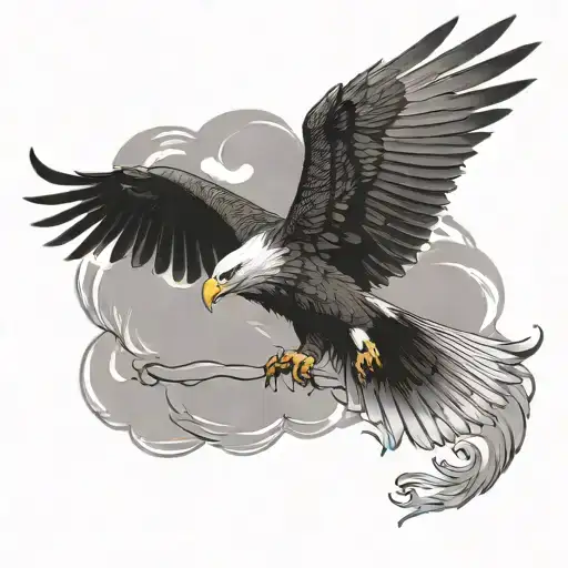 Flying Eagle Soaring And Stylish Name Jayjay Around It