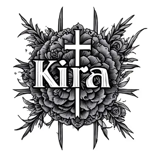 Roman Numerals And Cross Made And Kira Name Written