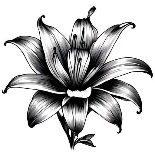 Lily Flower Small Fine Line