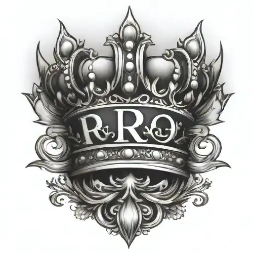 Crown With The Letter R In The Spikes