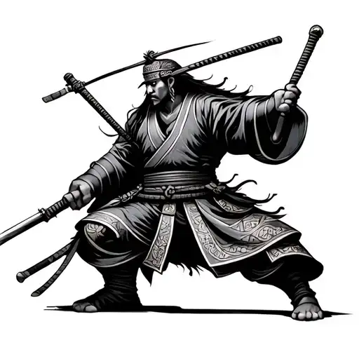 Samurai With Almond Stick