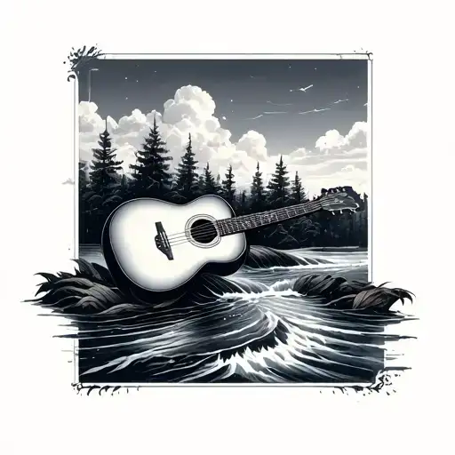 River And Guitar