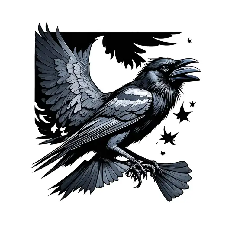 Raven Flying Bird