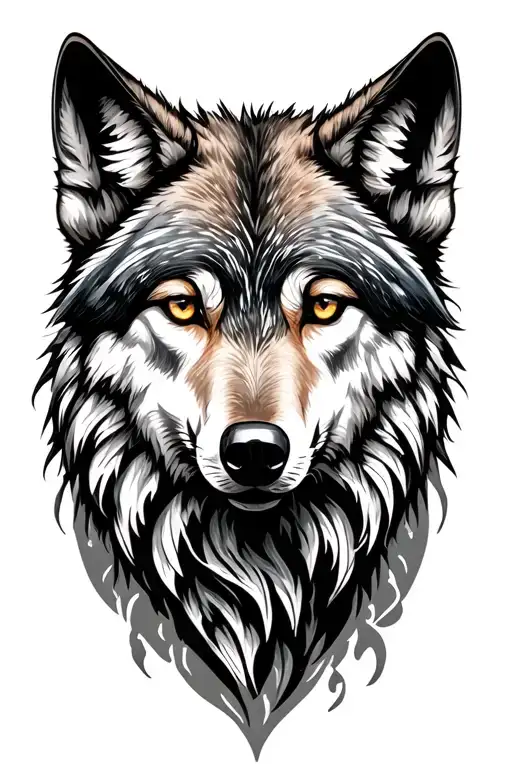 Wolf Face Nature Scene