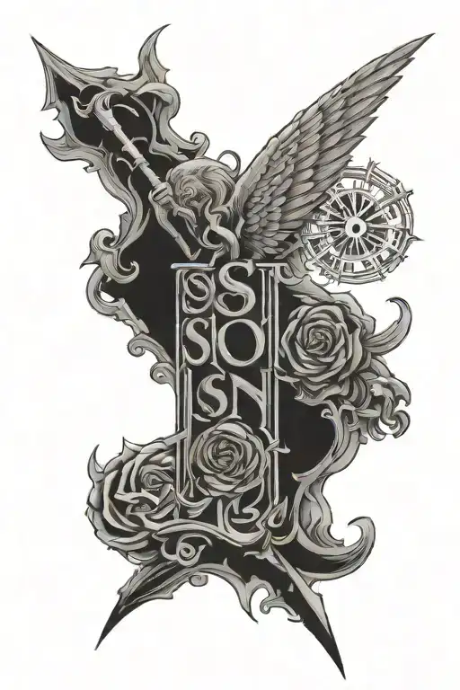 Sleeve Tattoo Featuring The Word Ison