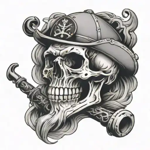 Skull Smoking Pipe With Navy Anchor