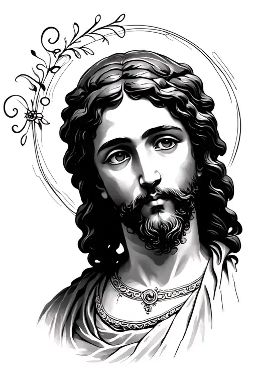 Baby Jesus With Squiggle Lines On The Side