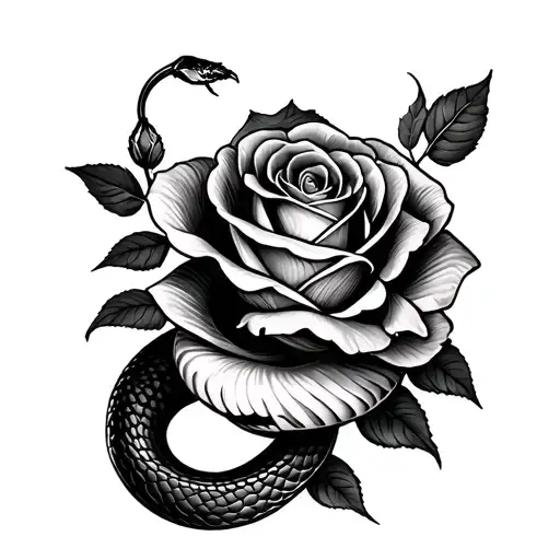 Snake And Rose Wrapped