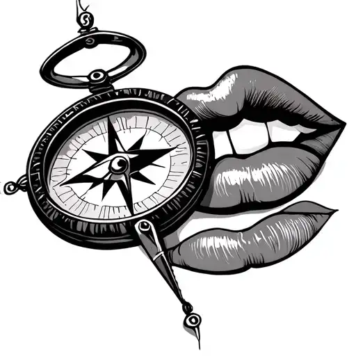 Compass With Kiss Mark