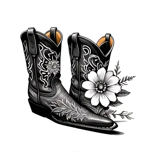 Cowboy Boots Flower