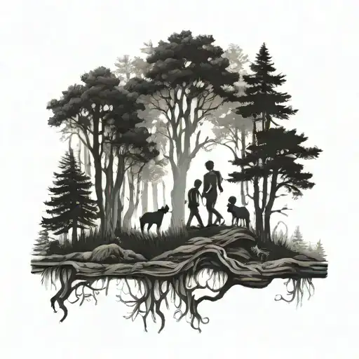 Family In Forest