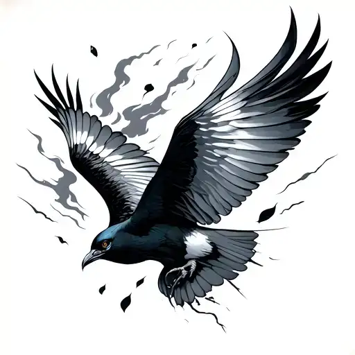 Bird Falling Down With Storm