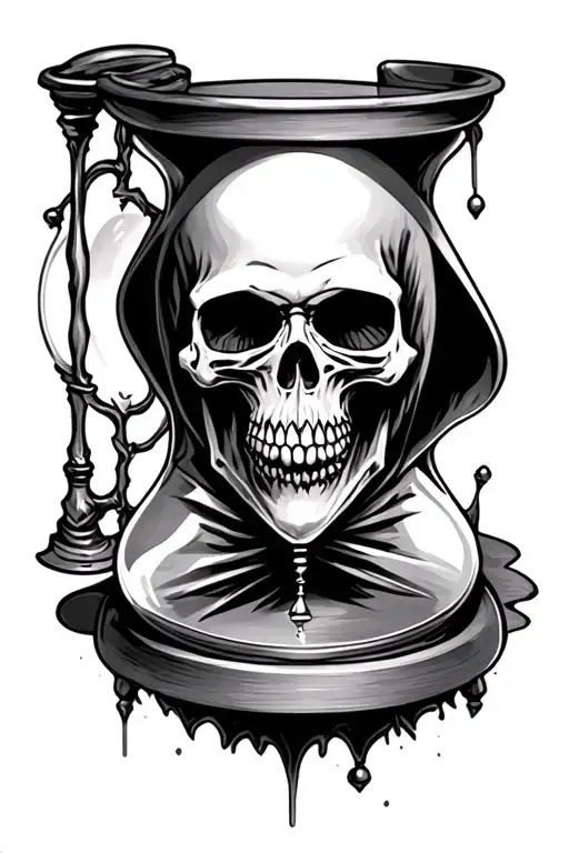 Grim Reaper Skull Hour Glass