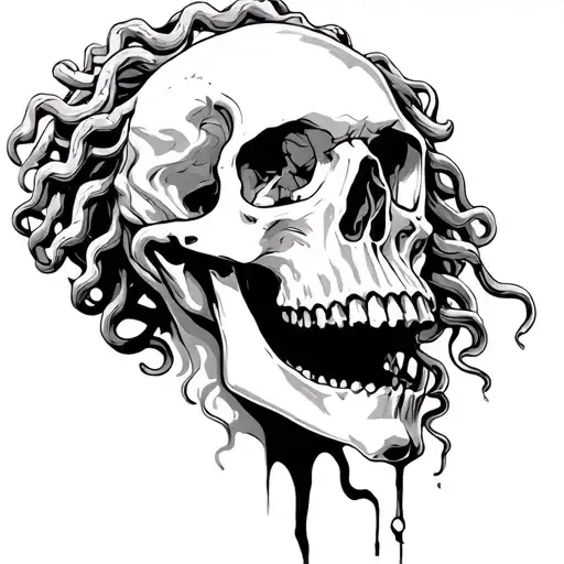 Greek Medusa Being Slain Or The Skull Of Medusa