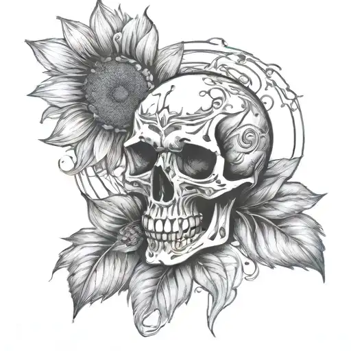 Sunflower Skull Moon